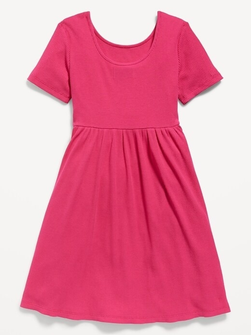 Old Navy Hot Pink Ribbed Short Sleeve Dress